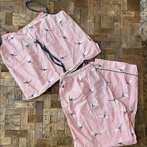 Tommy Hilfiger Pink Striped Floral Pajama Set